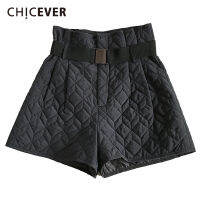 CHICEVER Korean Shorts For Women High Waist Sashes Pockets Minimalism Plus Size Cotton Loose Short Female 2020 Fashion Clothing