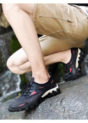 รองเท้าตาข่ายผู้ชาย รองเท้าลุยน้ำระบายอากาศฤดูร้อน รองเท้าผ้าใบผู้ชาย รองเท้าเดินป่าแบบตาข่าย พร้อมส่งจ้า📣