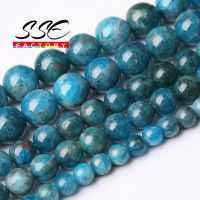 [WDD] AAAAA Natural Blue Apatite Stone Round Loose Beads 15 quot; Strand 4/6/8/10/12 mm DIY Bracelet Necklace For Jewelry Making Wholesale