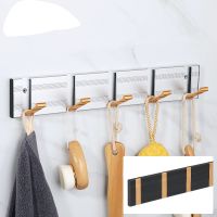 ▦✐№ Robe Hook Punch Free Folding Towel Hanger Wall Hook Hidden Robe Towel Coat Hook Stainless Steel for Kitchen Bathroom Accessories