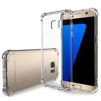 【Chat-support】 สำหรับ Galaxy S6 Edge Hybrid Crystal Clear Soft TPU กันชนเบาะรองนั่งเสริมมุมโปร่งใส Scratch Resistant ฝาครอบป้องกัน Case