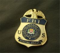 สหรัฐอเมริกา FBI โลหะ Badge ตำรวจตัวแทนพิเศษเหรียญตราเจ้าหน้าที่นักสืบตำรวจเสื้อตะขอส่วนของเสื้อที่ต่อจากปกเสื้อหมุดเข็มกลัดเครื่องราชอิสริยาภรณ์คอสเพลย์