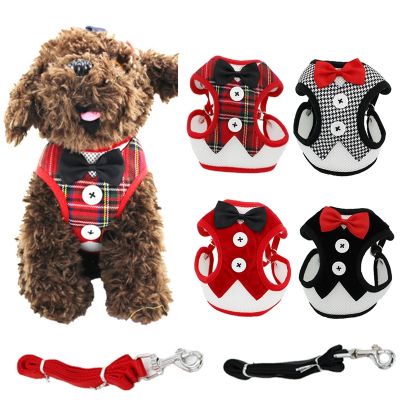 Dog Collars Necktie Cat Chest Strap Pet Harness Dog Accessories Bow Traction Rope Adjustable Elegant Small Medium Dogs
