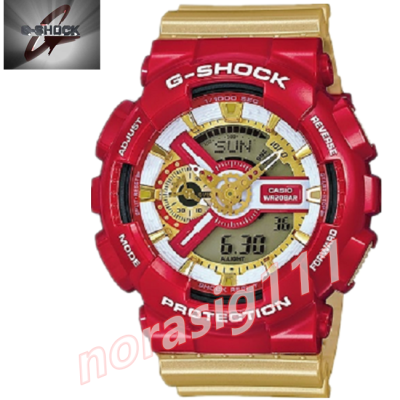 C-ASIO GShock Iron Man นาฬิกาข้อมือ สายเรซิ่น รุ่น GA-110CS-4A Limited Edition - Gold/Red