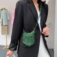 hot【DT】♠  Metal Handbags Ladies Evening Shoulder Luxury Design Beaded Handbag Fashion Messenger 2023