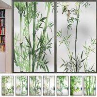 Chinese Style Bamboo Stained Glass Films Privacy Windows Film   Static Cling Home Decorative Frosted Window Stickers Window Sticker and Films