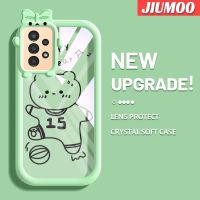 JIUMOO A13ปลอกสำหรับ Samsung 5G เคส A04s ลายการ์ตูนหมีมีสีสันสดใสเคสป้องกันซิลิโคนความคิดสร้างสรรค์โปร่งใสเคสมือถือเรียบง่าย