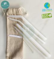 7pcs/set Reusable Silicone Straw Set ชุดหลอดดูดซิลิโคน ปลอดภัย ไม่ทำลายสิ่งแวดล้อม ไม่มีกลิ่น กล่องเก็บหลอดดูด หลอดดูดไข่มุก ชุดหลอดแก้ว Bubble tea straws glass clear healthy clean brush silicone