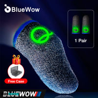 Bluewow Q1นิ้วสำหรับเล่นเกมแขนนิ้วระบายอากาศปลายนิ้วเรืองแสงสำหรับเกมมือถือ PUBG หน้าจอสัมผัสปลอกนิ้วสัมผัสโทรศัพท์มือถือ