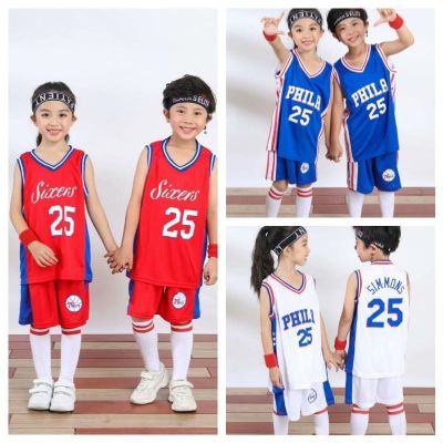 NBA Philadelphia 76ers Ben Simmons No.25 Jersey Kids Basketball Clothing Suits