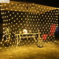 led Net Light Low Voltage Solar Outdoor Waterproof Fishnet Lamp Net Light Christmas Decoration Curtain Light Mesh Photoflood Reflector for Back-Ground Lighting with Stand Net Light