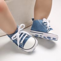 Fashion Canvas Baby Sneaker Newborn Girls Boys First Walkers Shoes Infant Soft Sole Anti-slip Baby Moccasins（0-18 M）