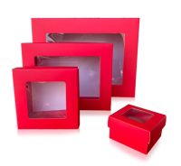 กล่องคราฟท์ฝาครอบ ฝาหน้าต่าง ฝาทึบ สีแดง กล่องใส่ของขวัญ กล่องของชำร่วย โชว์สินค้า กล่องชำร่วย กล่องอเนกประสงค์ พร้อมส่ง ด่วนทุกแบบ