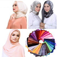 สุภาพสตรี90ซม.* 90ซม.มุสลิมHijabผ้าพันคอซาตินผ้าคลุมไหล่สี่เหลี่ยมสำหรับผู้หญิงTudung Bawal 36สีHeadscarf