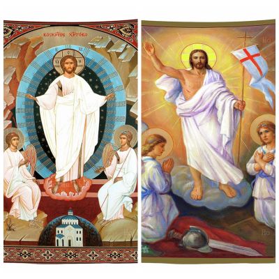 【cw】Russian Orthodox Catholic Easter Icon Resurrection Of Christ Jesus Angels Sacred Traditional Tapestry By Ho Me Lili Home Decor