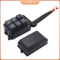 Tasico ชุดกล่องฟิวส์และรีเลย์12V กล่องรีเลย์แบบมีสายสำหรับรถยนต์