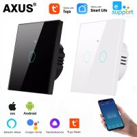 ﺴ◙ AXUS EU Wifi Smart Switch Wall Touch Light Switches RF433 Neutral wire/No neutral wire Tuya Smart life Support Alexa Google Home