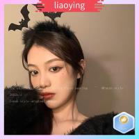 LIAOYING สีดำสีดำ ที่คาดผมค้างคาวฮาโลวีน อุปกรณ์เสริมผม ไม้ตีค้างคาว อุปกรณ์เครื่องแต่งกายคอสเพลย์ การออกแบบพิเศษ ห่วงหัวฮาโลวีน ตกแต่งฮาโลวีน