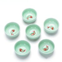 hotx【DT】 Chinese Cups Celadon Teacup Set Loose Drinkware Oolong Kung Fu Sets