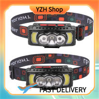 YZH Shop Ipx4ไฟหน้ารถมอเตอร์ไซค์แบบ Led ที่มีประสิทธิภาพกันน้ำ Usb ชาร์จคลื่นเซ็นเซอร์พลังงานจอแสดงผลไฟฉายคาดศีรษะแสงที่แข็งแกร่ง