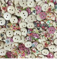 100PCS Retro Wooden Buttons 2Holes for Handwork Sewing Scrapbook Button DIY Crafts Accessories Card Decor Vintage Buttons