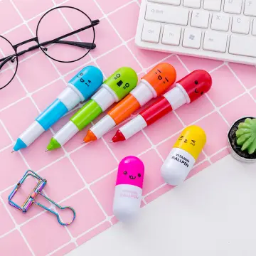 Cute Kawaii Capsule Style Pen in various colours, Kids Stationery, Pill  Pens, Japanese school supplies