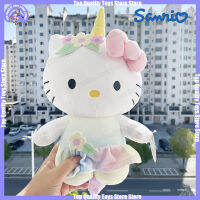 Sanrio H Ello K Itty Kawaii ของเล่นตุ๊กตาอะนิเมะน่ารัก Plushie ตุ๊กตายูนิคอร์นยัดตุ๊กตาตกแต่งบ้าน25เซนติเมตรสำหรับสาวของเล่นของขวัญเด็ก