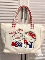 【MAY】 soSHOW Original Embroidered HelloKitty Tote Bag Cute Sweet Girl Exquisite Soft Leather Shoulder Handbag