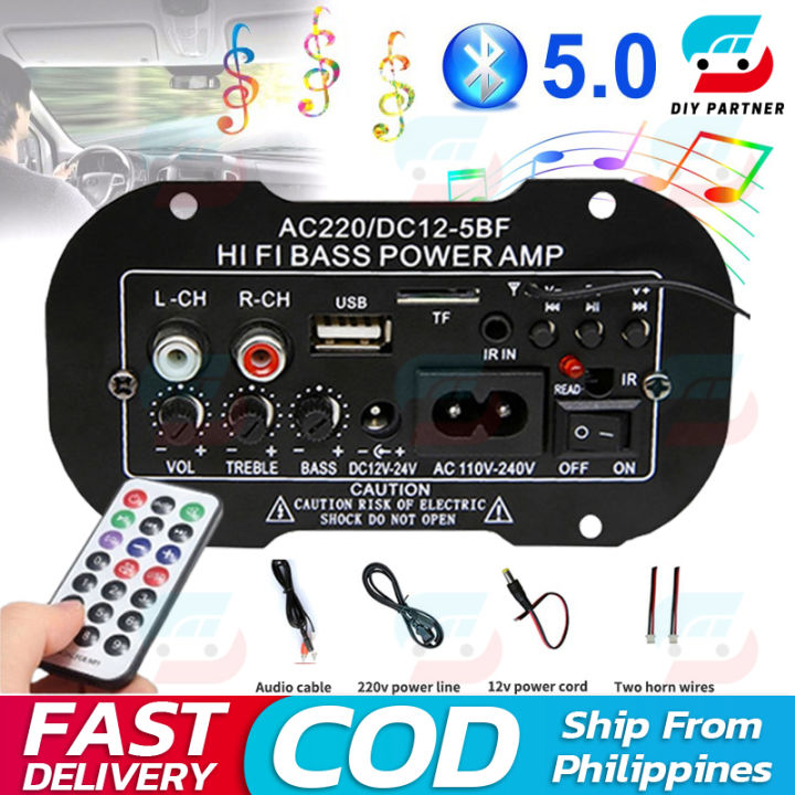 Subwoofer Amplifier Board with Bluetooth 12V 24V 220V Car Audio