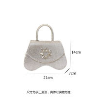 Woman New Spring Sliver Luxury Elegant Full Diamond Small Bucket Bag Handbag All-match Messenger Bag Fashion Evening Bag