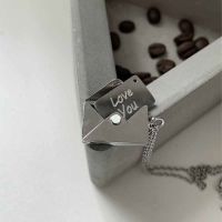 Love Letter Envelope Pendant Necklace Stainless Steel Jewelry Valentine Day Gift Women Envelope Clavicle Necklace for Girlfriend