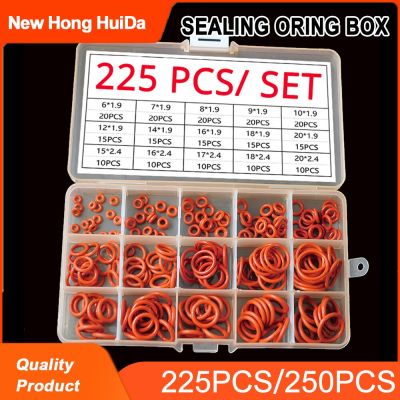 Silicone O-Ring Waterproof Washer O Ring Oil Resistant and High Temperature Gaskets Repair Sealing Oring Box Assortment Kit Sets Gas Stove Parts Acces