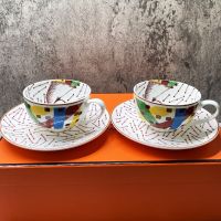 2022 Elegant Bone China Tea Cup Saucer Spoon Set Ceramic Teacup White Porcelain Coffee Cup Tea Set Cafe Espresso Cup