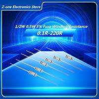 【jw】♤►☢ 20pcs 1/2W 5 0.5W 0.1R 0.1 0.15 0.22 0.33 0.5 1 2.2 4.7 6.8 10 22 47 68 220 ohm Wire Wound Resistor Fuse Winding Resistance