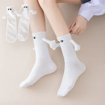 Women Knitted Leg Warmers Funny Loose Boot Socks Hand in Hands Leg Socks