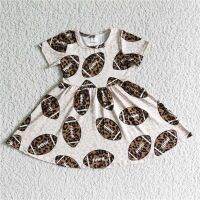 【cw】 Baby Football Twirl Kids Short Sleeve Leopard Game Clothing Wholesale Babe Children Toddler New ！