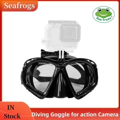 Seafrogs Adult Scuba Diving Goggle Snorkel Mask with Mount Accessories for Action Cameras GoPro Hero, DJI Osmo, SJCAM
