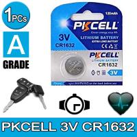 1PCs PKCELL 3V CR1632 DL1632 ECR1632 3 Volt Button Coin Cell Battery for Heart Rate Monitor, Watches, Cameras, Calculators