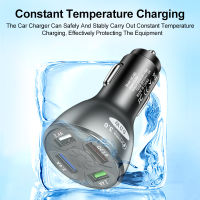 4 USB Car Charger Quick Charge 3.0 50W Fast Charging Charge เครื่องชาร์จ USB สำหรับ Xiaomi เครื่องชาร์จศัพท์มือถืออะแดปเตอร์ในรถยนต์