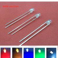 100pcs 3mm 2pins Misty Flat Top LED Diffused White Red Yellow Blue Green Wide Angle light emitting diode lampElectrical Circuitry Parts