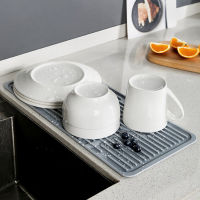 ซิลิโคนมัลติฟังก์ชั่เสื่ออบแห้งครัวลื่นจานท่อระบายน้ำแผ่นบนโต๊ะอาหารทนความร้อน Placemat พับทนทานเครื่องครัว