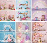 ✸❆✐ Birthday Photography Backdrops 1st Baby Shower Smash Photo Background Children Newborn Portrait Decorations Props