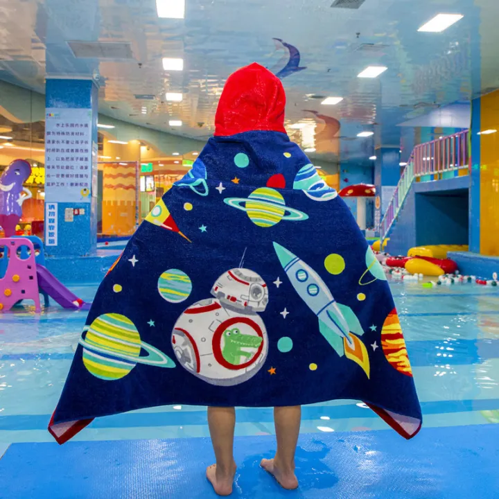 gogokidsเสื้อมีหมวกของเด็กชายเด็กหญิงbeachผ้าเช็ดตัว-ฝักบัวอาบน้ำผ้าเช็ดตัวสระว่ายน้ำสำหรับเด็กเด็กวัยหัดเดินเสื้อคลุมอาบน้ำผ้าห่ม127-76ซม