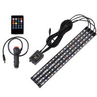 NEW ไฟส่องเท้า 18LED*4 เปลี่ยนสี RGB (พร้อมรีโมทคอนโทรล) กระพริบตามจังหวะเพลงอัตโนมัติ ปรับสีได้ตามต้องการ 12V