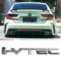 3D I-VTEC เต็มรูปแบบโลหะสังกะสีอัลลอยด์รถจัดแต่งทรงผม Refit สัญลักษณ์ Fender Tail Body Badge สติกเกอร์13X1.5ซม.-เงิน