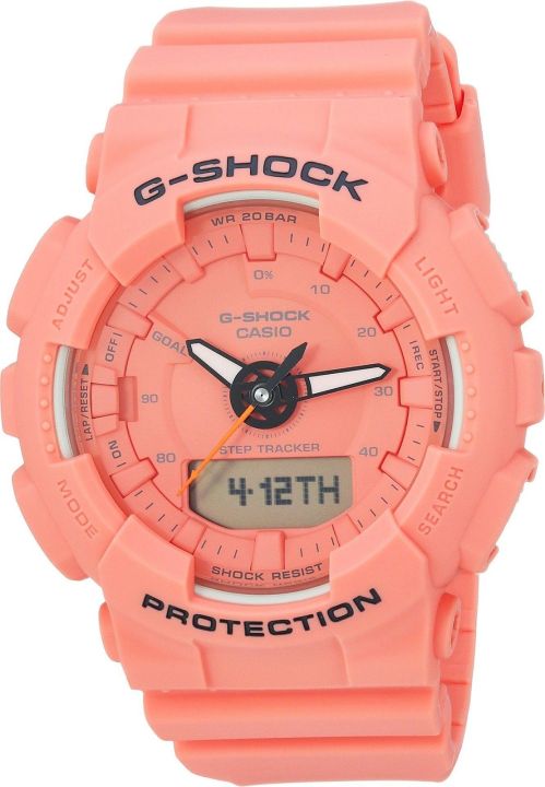 g-shock-gma-s130-นาฬิกาข้อมือสตรีแบบสปอร์ตแสดงเวลาแบบคู่-200-เมตรกันน้ำกันกระแทกและกันน้ำเวลาโลก-led-นาฬิกาข้อมืออัตโนมัติ-gma-s130vc-4a