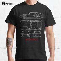 The 300Zx Z31 Blueprint Japanese Car, Jdm Car, Transport Classic T-Shirt White On Down Shirt  Fashion Tshirt Summer