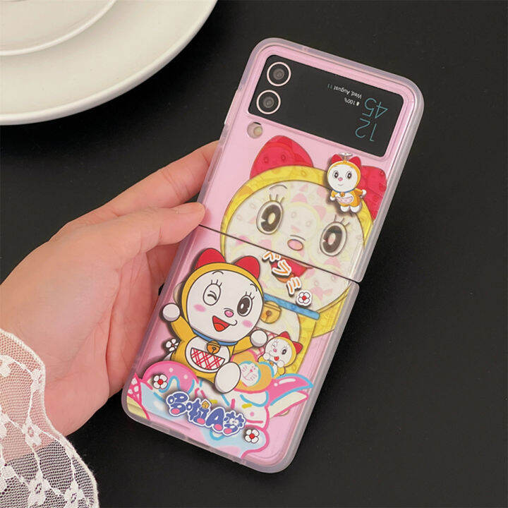 เคสฝาพับสำหรับ-samsung-galaxy-z-4-z-flip-3ลายการ์ตูนน่ารักยอดนิยมอะนิเมะตัวละครโดราเอมอนสำหรับ-samsung-z-พลิก3ฝาครอบป้องกันโทรศัพท์ดีไซน์