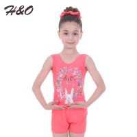 【cw】 Children Sleeveless Ballet Pattern Leotard Gymnastics Bodysuit Kids Wear !