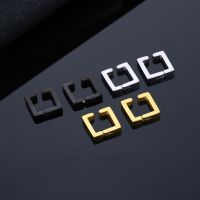 2023 New Gold Color Metal Geometric Square ClipEarring for Women Minimalist Small Circle Huggies Ear Buckle Punk Jewelry Trendy